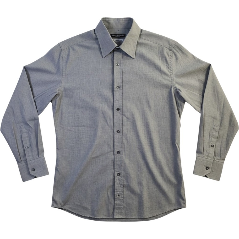 Dolce & Gabbana Tailored Fit Dress Shirt Mens 16 41 Gray Micro Pattern Italy